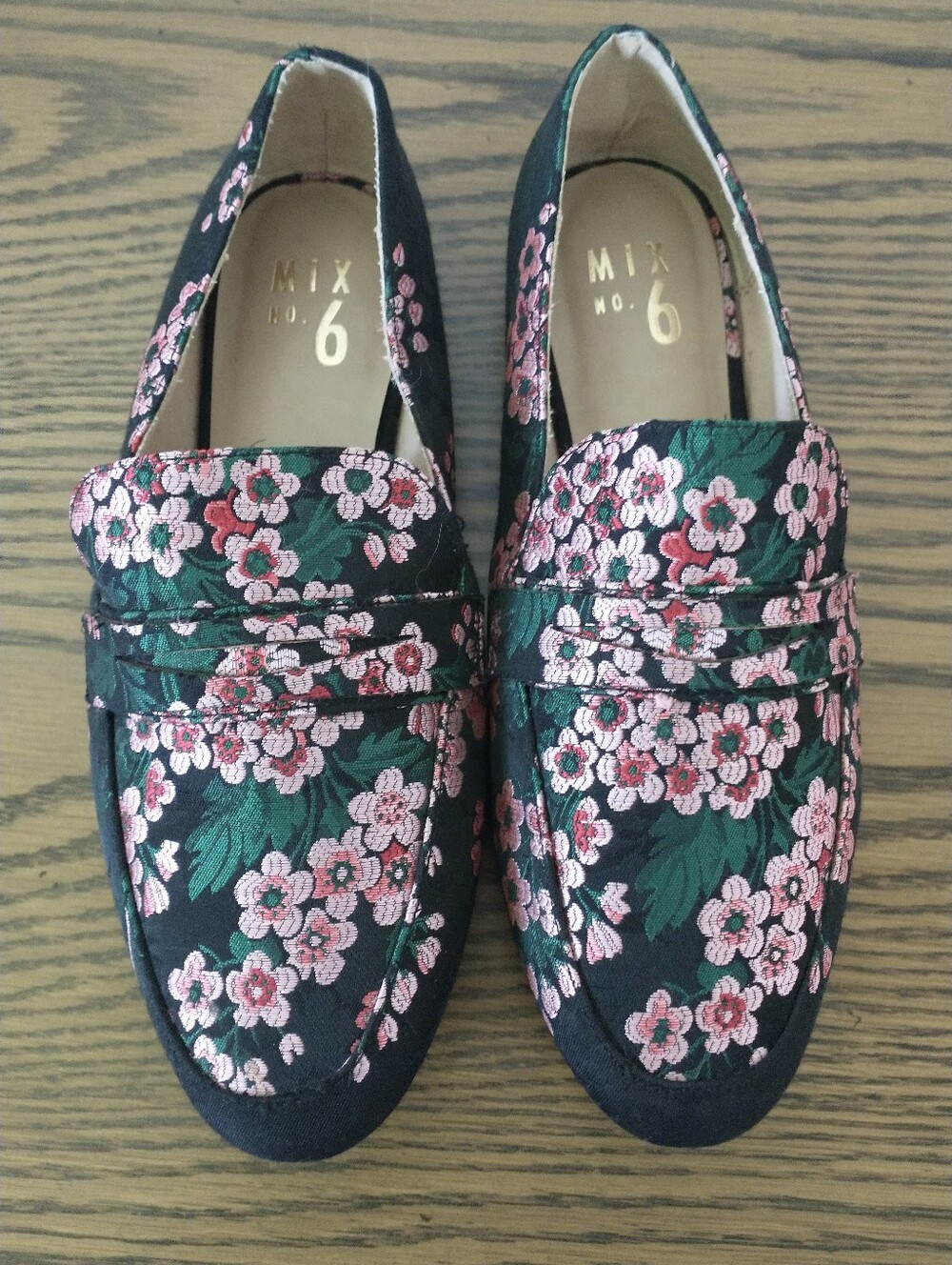 Mix No 6 Floral Embroidered Brocade Loafers Flats 7.5 whimsical